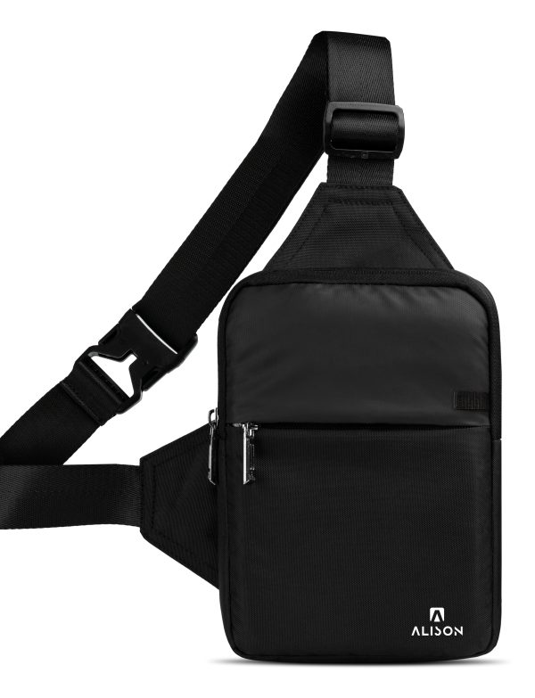 Alison Black Men & Women Shoulder Bag Latest Crossbody Chest Bag Casual Phone Bag Small Shoulder Daypack for Travel